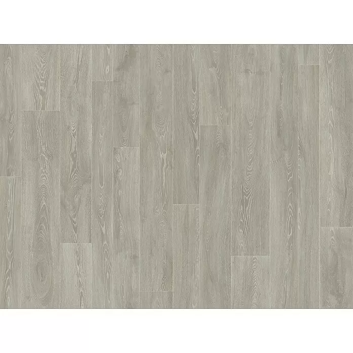 Beauflor PVC-Boden Meterware Athena - 400 cm, Grau - Heller grauer Holzoptik-Dielenboden mit natürlicher Maserung.