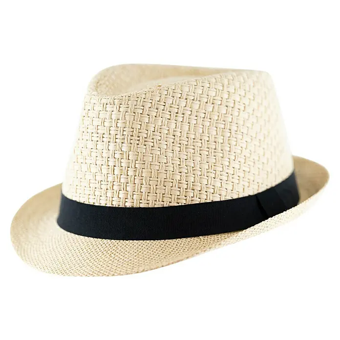 Black Fox Sonnenhut Guillaume - Beige, Schwarz, Geeignet für: Herren - Strohhut mit schwarzem Band. Der Hut ist aus geflochtenem Stroh gefertigt und hat eine klassische Form, ideal für sonnige Tage.