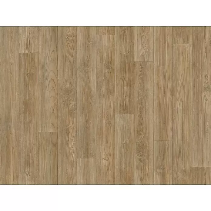 Beauflor PVC-Boden Meterware Athena - 400 cm, Braun - Helles holzfarbenes Dielenparkett mit natürlicher Maserung.
