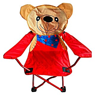 Campingstuhl Teddybär für Kinder (Rot, Braun, Klappbar)