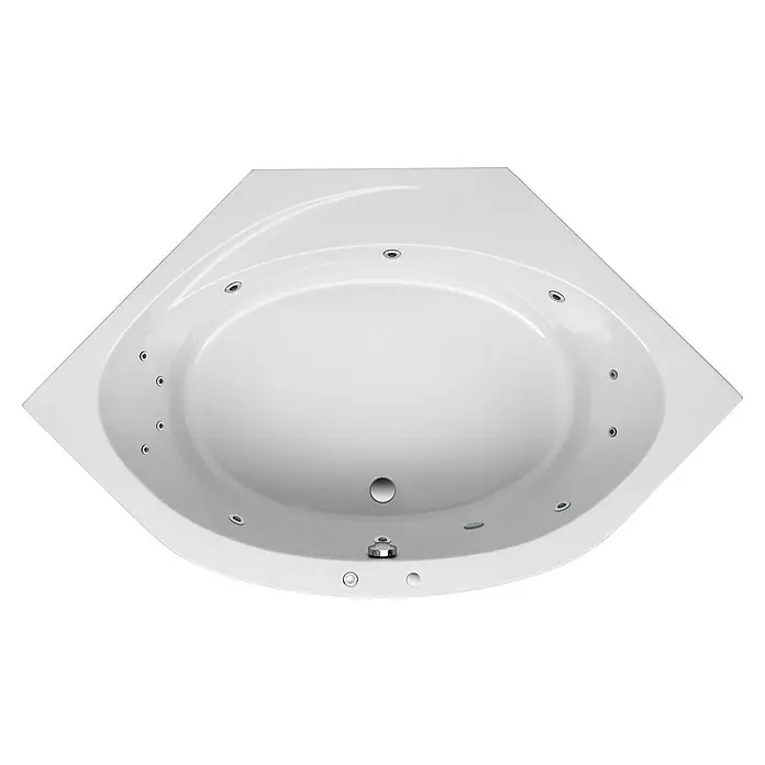 Ottofond Whirlpool Almeria - 150 x 150 cm, Sanitäracryl, Weiß, Komfort - Eck-Whirlpool mit Düsen für entspannende Bäder, ideal für luxuriöse Badezimmer. Komfortables Design mit integrierten Düsen.