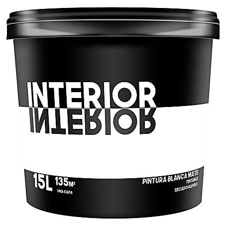 Pintura para paredes Interior (Blanco, Mate, 15 l)