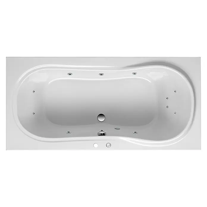 Ottofond Whirlpool Savona - 190 x 90 cm, Sanitäracryl, Weiß, Komfort - Eine ovale Whirlpool-Badewanne aus weißem Acryl mit Massagedüsen und Bedienelementen für ein entspannendes Badeerlebnis.