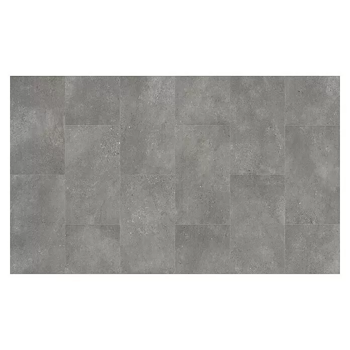 Beauflor PVC-Boden Meterware Themis - Sonstige, Breite: 400 cm, Dunkelgrau - Graue, rechteckige Fliesen mit Betonoptik, ideal für Fußböden.