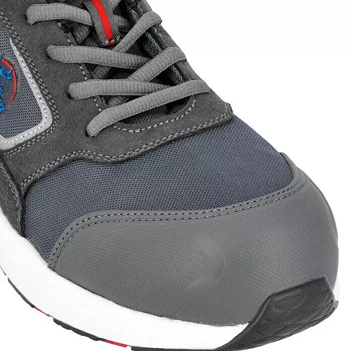 Sicherheitshalbschuh Levi - 44, Schutzklasse nach EN ISO 20345: S1P, Grau - Detailaufnahme