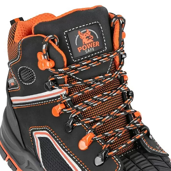 Sicherheitsstiefel Maddox - 41, Schutzklasse nach EN ISO 20345: S3, Schwarz, Orange - Detailaufnahme
