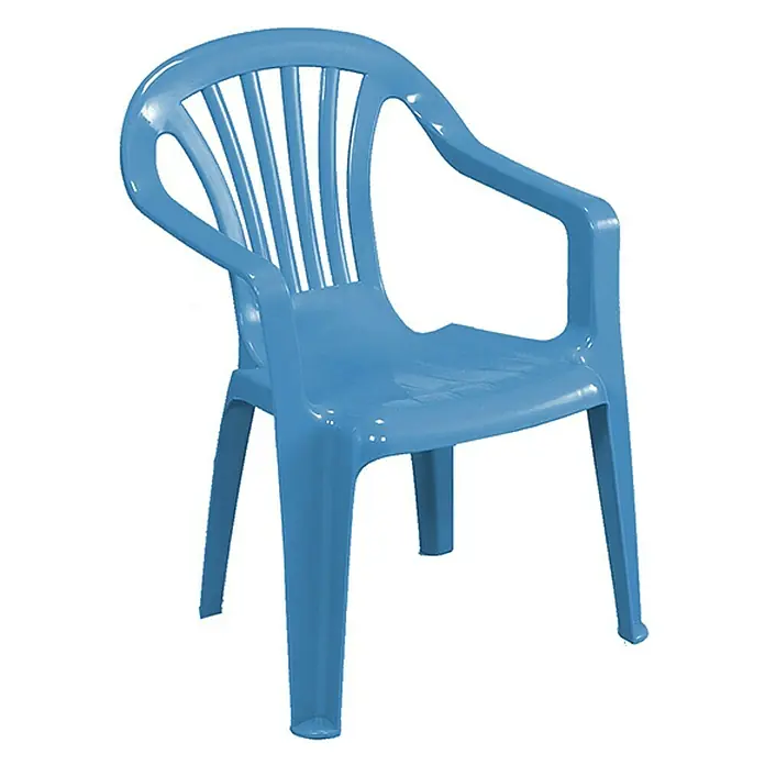 Progarden Kinder-Stapelstuhl Sedia - L x B x H: 38 x 38 x 52 cm, Kunststoff, Hellblau - Blauer Plastikstuhl mit Armlehnen und hoher Rückenlehne. Ein bequemes und leichtes Möbelstück für den Innen- und Außenbereich.