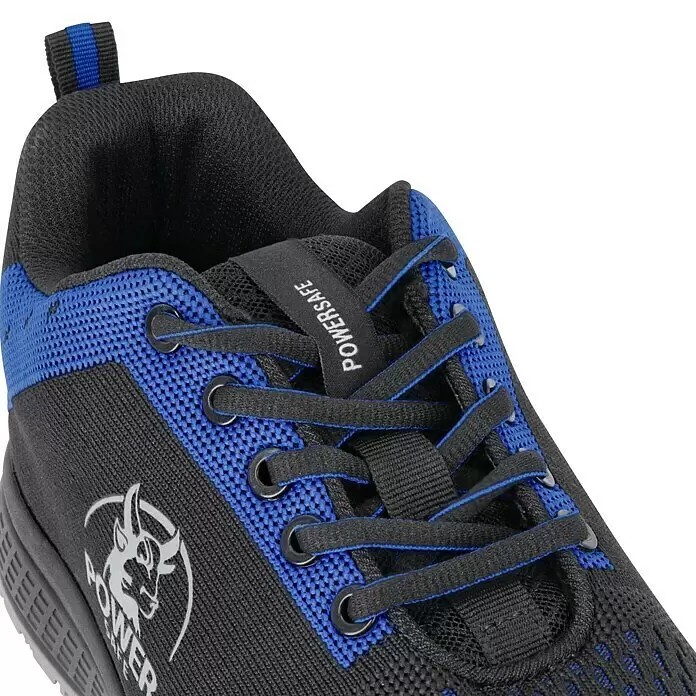 Sicherheitshalbschuh Nicky - 45, Schutzklasse nach EN ISO 20345: S1P, Schwarz, Blau - Detailaufnahme