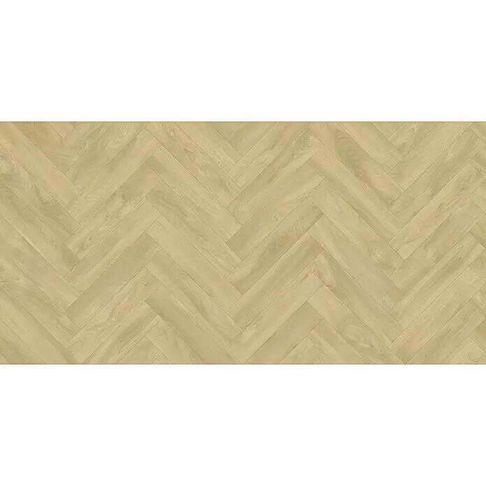 Beauflor PVC-Boden Meterware Cupid - Holzoptik, Breite: 400 cm, Braun - Helles Holzparkett im Fischgrätmuster.