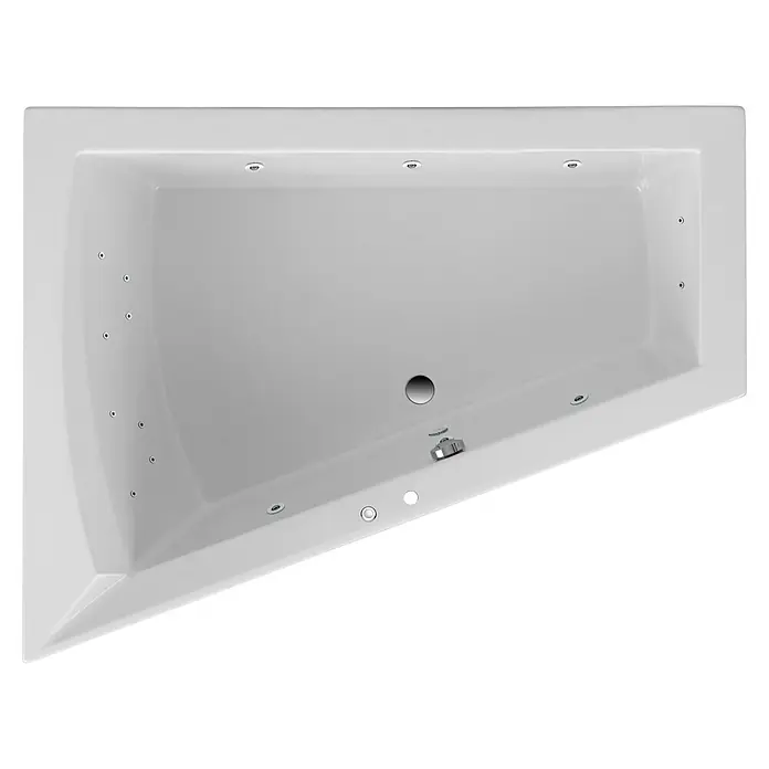 Ottofond Whirlpool Cebu 2 - 175 x 135 cm, Sanitäracryl, Weiß, Komfort, Linksseitig - Ein luxuriöser Whirlpool in Weiß, ideal für Entspannung und Wellness zu Hause.