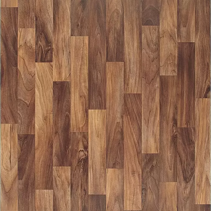 Beauflor PVC-Boden Meterware Hera - Holzoptik, Breite: 400 cm, Braun - Brauner Holzlaminatboden mit unterschiedlich großen Dielen und natürlicher Maserung.