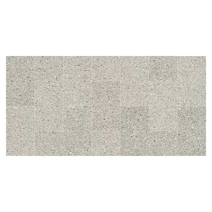 Beauflor PVC-Boden Meterware Calypso - Sonstige, Breite: 400 cm, Grau - Hellgraue Terrazzo-Bodenfliesen im versetzten Verbund.