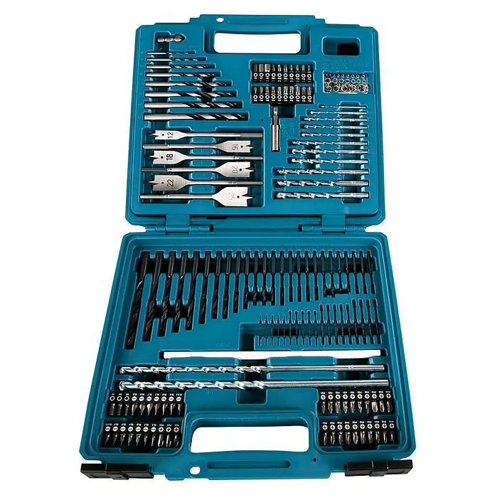 Makita Werkzeugkoffer E-06270L x B x H: 340 x 315 x 111 mm, Stahl, 212 -tlg. - Makita Bohrer- und Bit-Set in blauem Kunststoffkoffer. Dieses Set bietet eine Vielzahl von Bohrern und Bits für diverse Anwendungen.