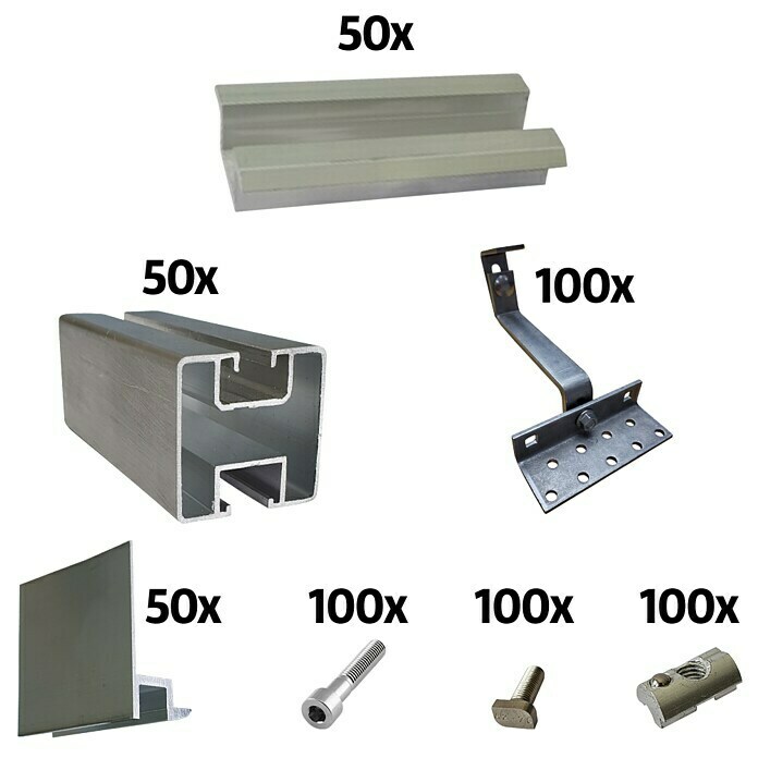 Absaar Befestigungs-Set (550 -tlg., Passend für: 25 Solarmodule) | BAUHAUS