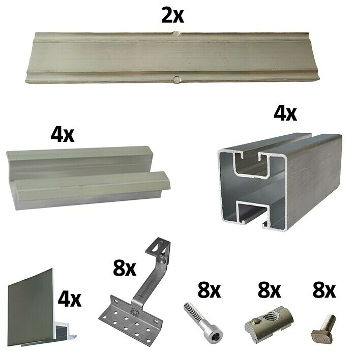 Absaar Befestigungs-Set (46 -tlg., Passend für: 2 Solarmodule) | BAUHAUS