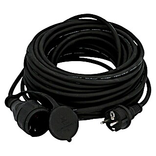 Gumeni produžni kabel (25 m, IP44, Crne boje, H05RR-F, Broj parica: 3, 1,5 mm²)