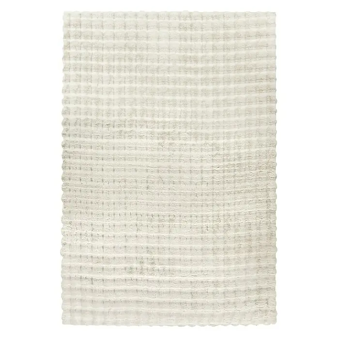 Hochflorteppich Harmony - Ivory, 170 x 120 cm, 100 % Polyester (Flor) - Quadratischer, weißer Teppich mit einem dezenten, strukturierten Muster, das ein Gefühl von Komfort und Wärme vermittelt.\n