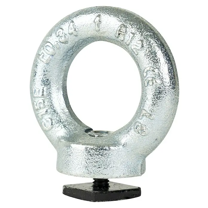 Menabo Ringmutter - Stahl, 2 Stk. - Ein robuster, silberfarbener Ringschraube mit einer klaren Öse und einer soliden Basis, ideal für Hebe- und Befestigungsanwendungen.