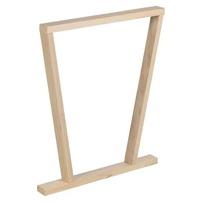 Astigarraga Pata para muebles Bok - L x An x Al: 5,8 x 64 x 75 cm, Natural, 4 posiciones - Estructura de marco de madera. El marco de madera clara forma un rectángulo asimétrico, ideal para proyectos creativos y decoración.