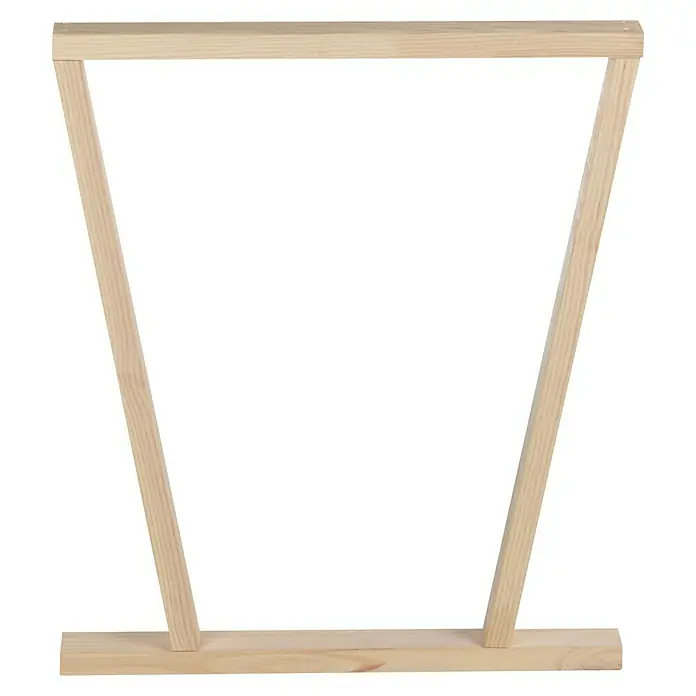 Astigarraga Pata para muebles Bok - L x An x Al: 5,8 x 64 x 75 cm, Natural, 4 posiciones - Un tendedero de madera con forma trapezoidal y base horizontal de soporte, ideal para la lavandería en interiores.