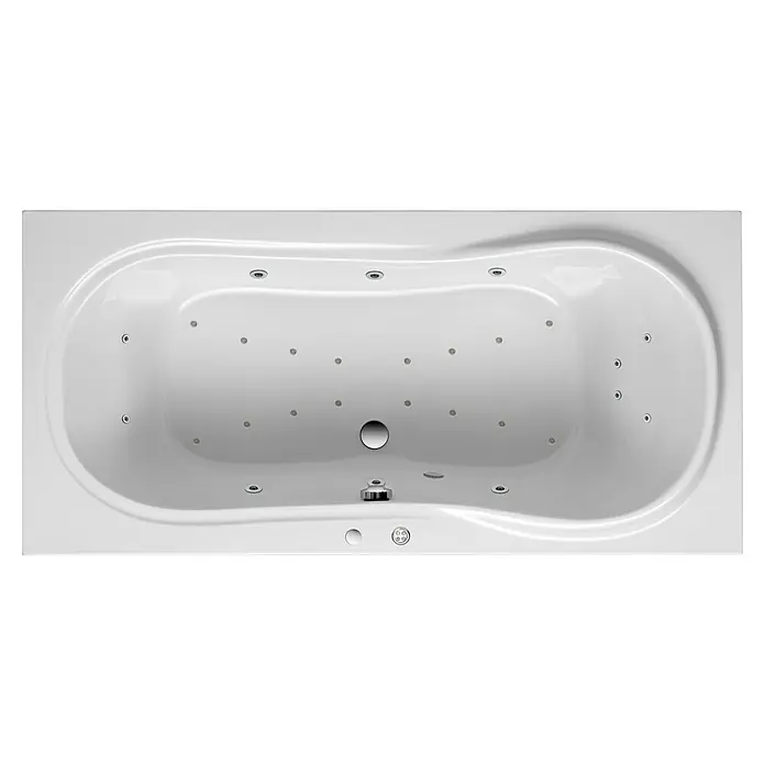 Ottofond Whirlpool Savona - 190 x 90 cm, Sanitäracryl, Weiß, Premium - Ein weißer Whirlpool mit mehreren Düsen zur Entspannung und Massage. Ideal für ein luxuriöses Badeerlebnis.