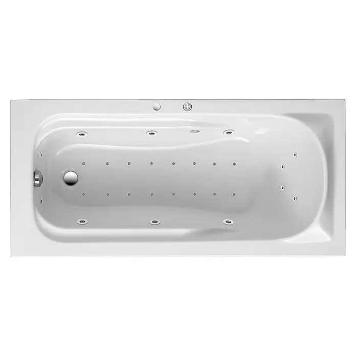 Ottofond Whirlpool Suez - 170 x 80 cm, Sanitäracryl, Weiß, Premium - Weisse Whirlpool-Badewanne mit Düsen für ein entspannendes Badeerlebnis. Ideal für luxuriöse Badezimmer.