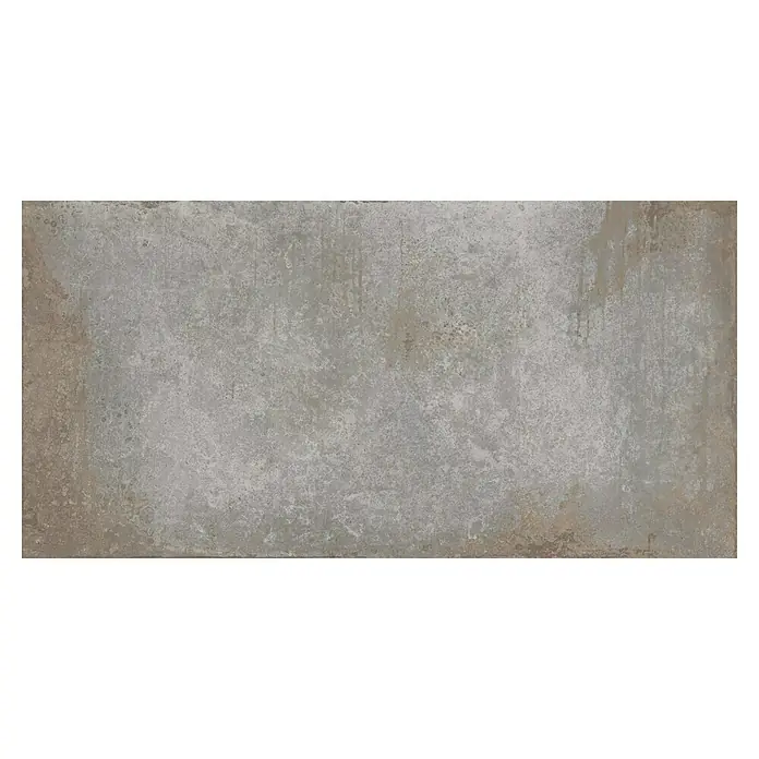 Terrassenfliese Rusty 2.0 - 60 x 120 x 2 cm, Grau, Matt - Abstrakte Nahaufnahme einer strukturierten grauen Wandfliese, ideal für moderne Raumgestaltungen.