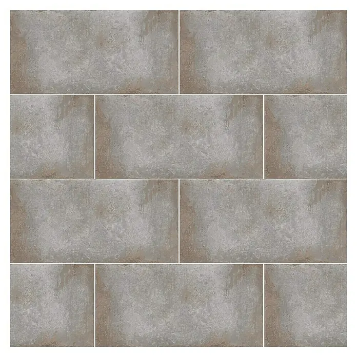 Terrassenfliese Rusty 2.0 - 60 x 120 x 2 cm, Grau, Matt - Keramikfliesen in Grau- und Brauntönen, verlegt im Rechteckformat, schaffen eine robuste und moderne Optik. Ideal für Boden- und Wandgestaltung.