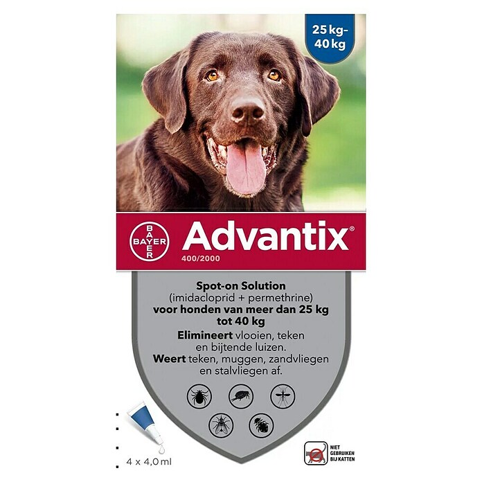 Parasietenwerend middel Anti-vlo Advantix Pipetten 400 (4 st.) | BAUHAUS