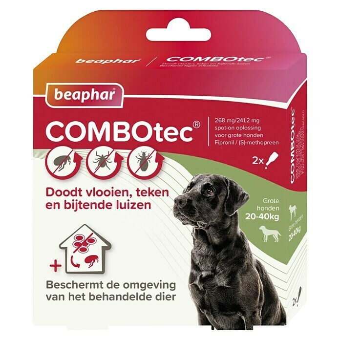 Afbeelding van Beaphar Ongedierte - Stop Anti - Vlooien/teken 2 Pipetten - Geschikt Voor Honden Honden 20 - 40kg