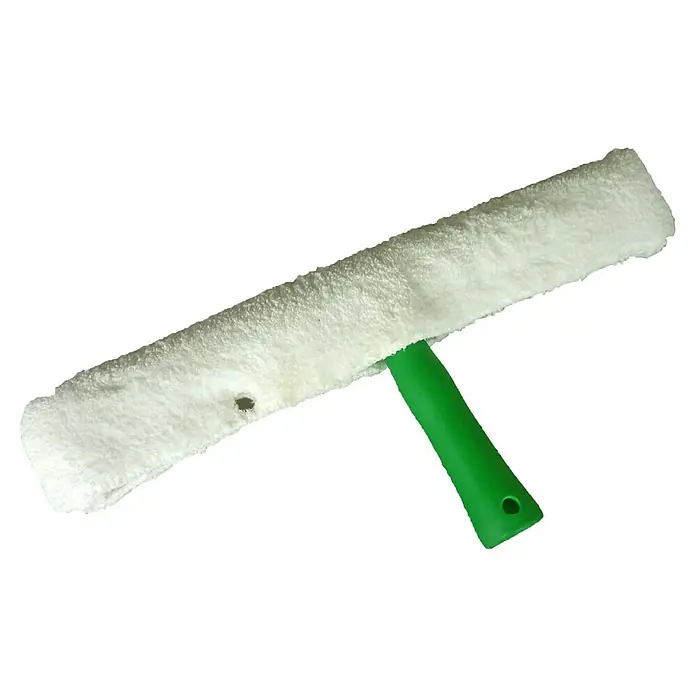 Unger Glasreinigungs-Set Pro Window Cleaning 4in1 Advanced Kit - 4 -tlg. - Fensterwischer mit weissem Mikrofaserbezug und grünem Griff, ideal zum Reinigen von Glasflächen und Fenstern im Haushalt.