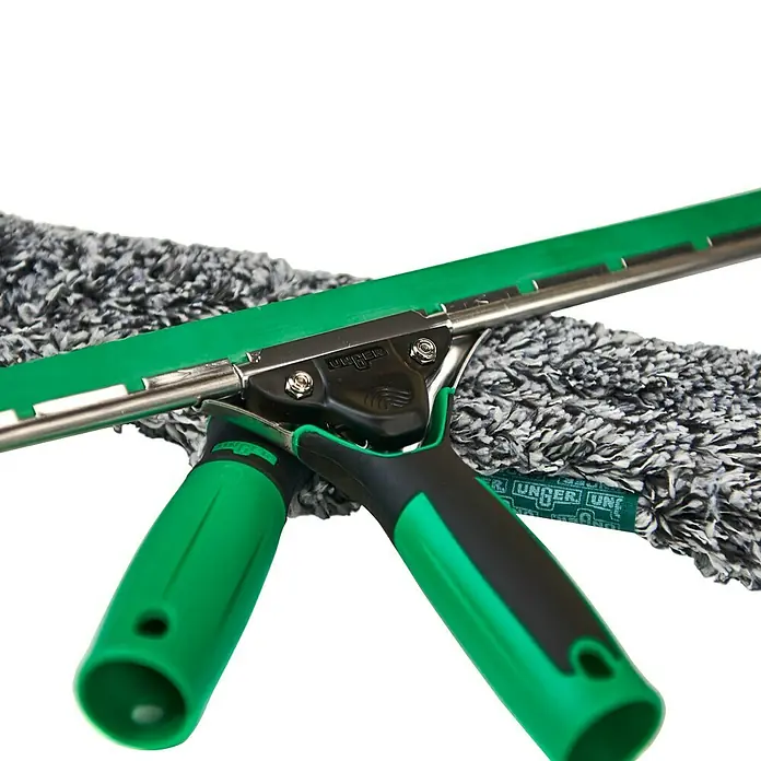 Unger ErgoTec Glasreinigungs-Set 2in1 Starterset - 2 -tlg. - Unger Fensterwischer mit Griff und Bezug. Perfekt für streifenfreie Sauberkeit und müheloses Reinigen Ihrer Fenster mit diesem praktischen Reinigungsgerät.