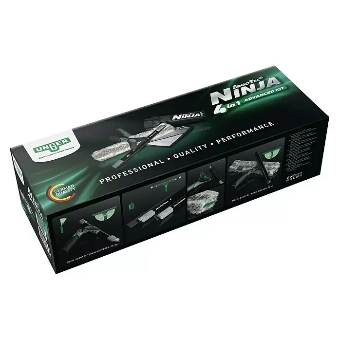 Unger ErgoTec Glasreinigungs-Set Ninja 4in1 Advanced Kid4 -tlg.