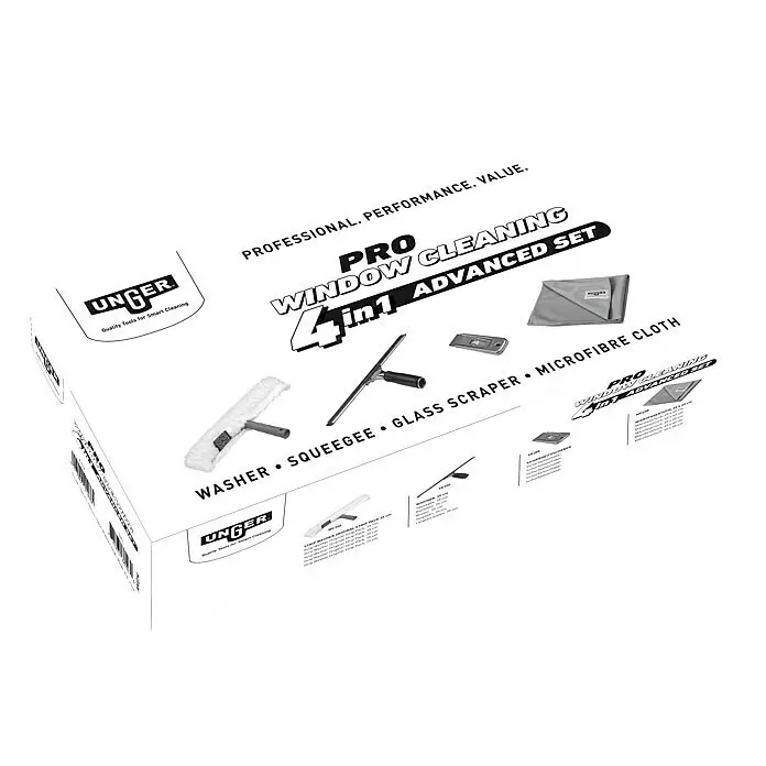 Unger Glasreinigungs-Set Pro Window Cleaning 4in1 Advanced Kit4 -tlg.