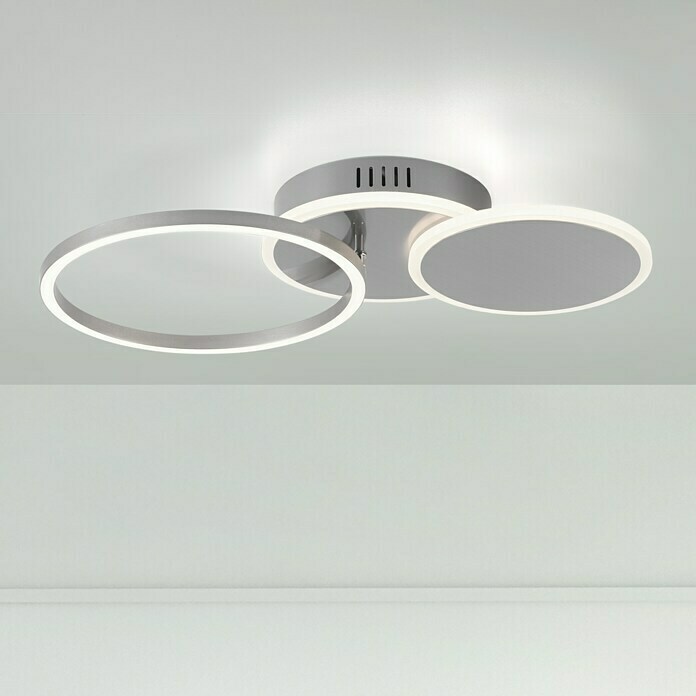 Just Light LED-Deckenleuchte Emilia (32 W, L x B x H: 39,6 x 39,6 x 10 cm,  Schwarz, Warmweiß) | BAUHAUS