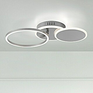 LeuchtenDirekt LED-Deckenleuchte SEVENT (29 W, L x B x H: 50 x 33,4 x 8,2 cm, Stahl, Warmweiß)