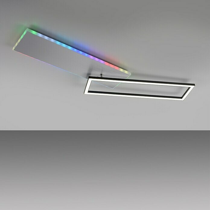 Just Light LED-Deckenleuchte RENDA (35 W, L x B x H: 91 x 56 x 6 cm,  Aluminium, Mehrfarbig) | BAUHAUS