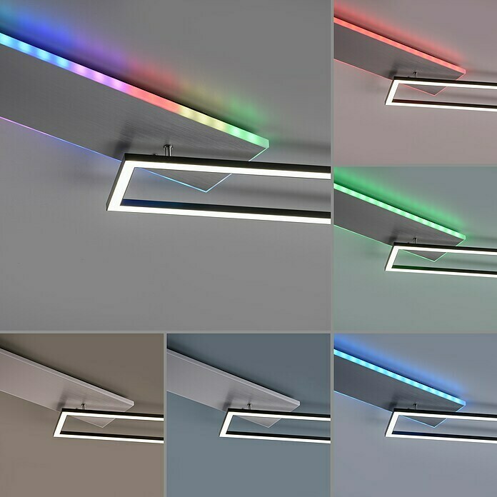 Just Light LED-Deckenleuchte RENDA (35 BAUHAUS Mehrfarbig) 91 Aluminium, W, x 56 L x B cm, 6 H: | x x