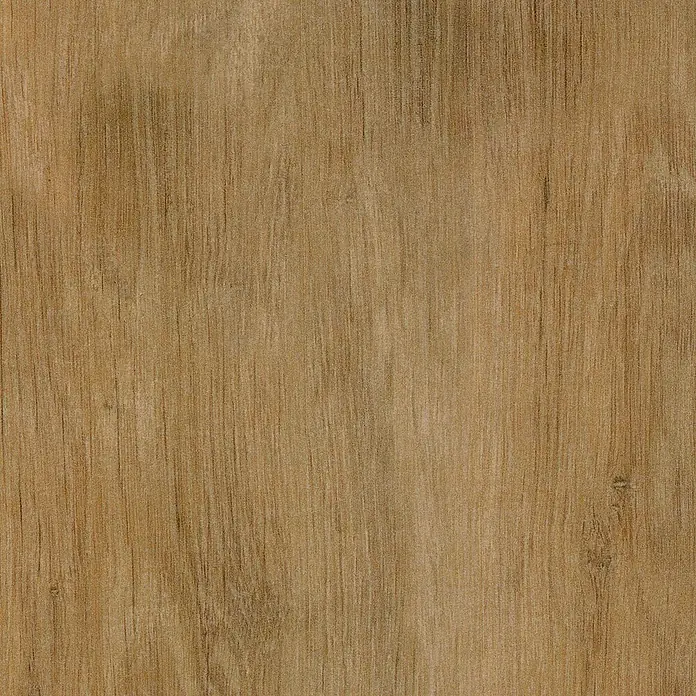 Profiles and more Sockelleiste KU51L Cognac Eiche - 240 cm x 15 mm x 50 mm - Detailaufnahme einer Holzoberfläche mit feiner Maserung und warmen Farbtönen, ideal für Möbel oder Innenausbau.