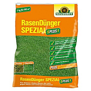 Neudorff Rasendünger Spezial 5 in 1 (5 kg, Inhalt ausreichend für ca.: 100 m²)