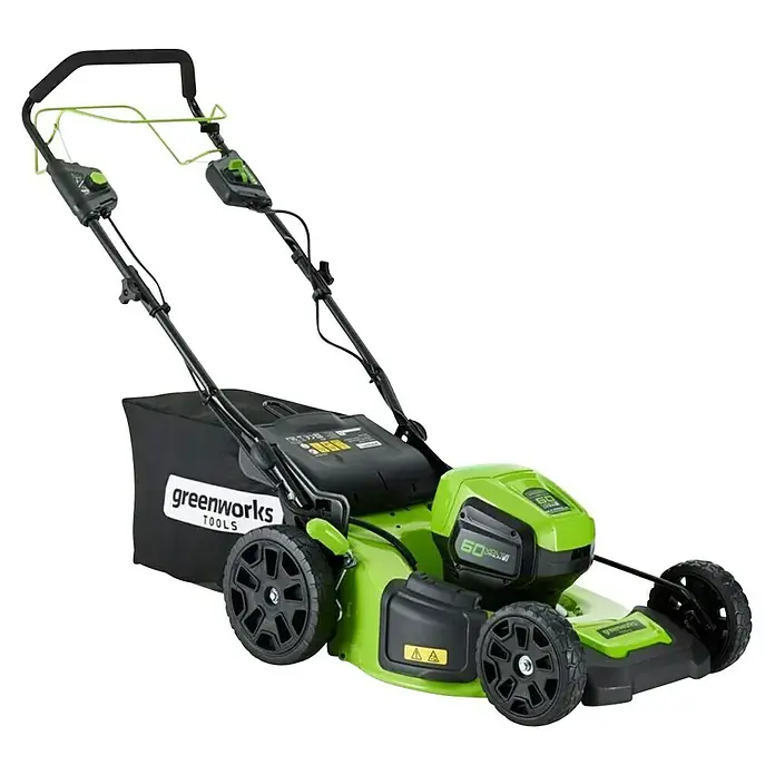 Greenworks 60V Akkusystem Akku-Rasenmäher GD60LM46SP - 60 V, 1 Akku, 4 Ah, Schnittbreite: 46 cm - Greenworks Akku-Rasenmäher für den perfekten Rasenschnitt. Das Gerät ist leicht zu bedienen und bietet kabellose Freiheit im Garten.