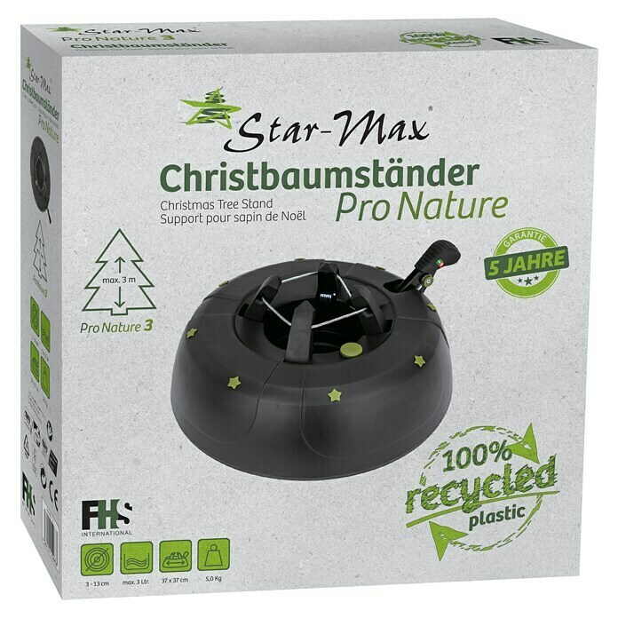 Christbaumständer Pro Nature 3 (Max. Baumlänge: 3 m, Max. Stammdurchmesser: 13 cm, Fassungsvermögen Wassertank: 3 l, Rundum-Einseil-Technik) | BAUHAUS