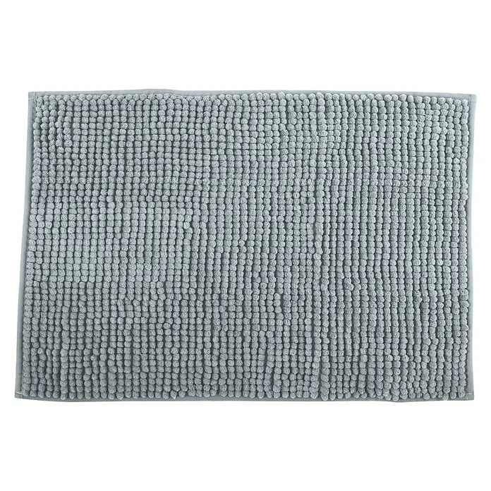MSV Alfombra de baño Chenille - 60 x 40 cm, Poliéster, Gris claro - Alfombra de baño gris con muchos puntos pequeños para una sensación agradable bajo los pies, ideal para el baño.