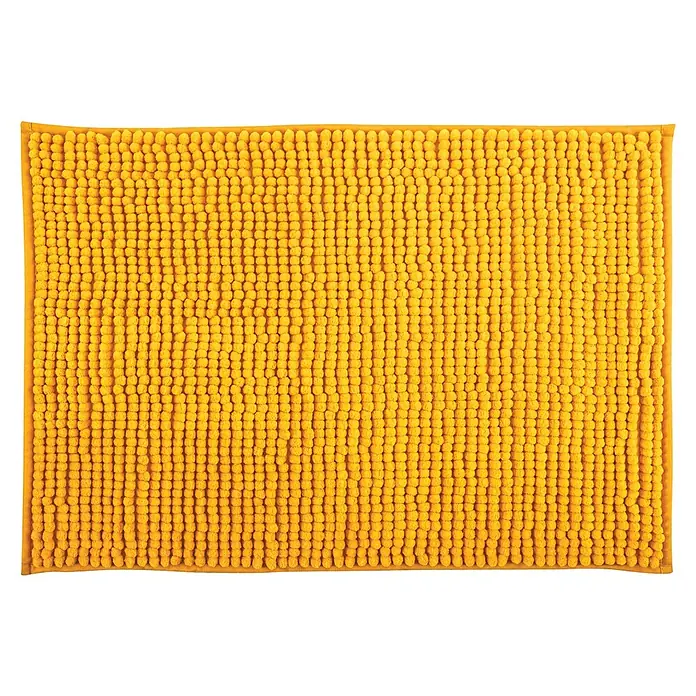MSV Alfombra de baño Chenille - 60 x 40 cm, Poliéster, Azafran - Alfombra de baño amarilla con diseño de bucles. Esta alfombra suave añade confort y estilo a cualquier baño.