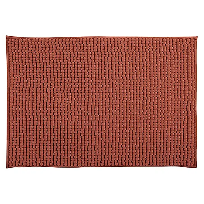 MSV Alfombra de baño Chenille - 80 x 50 cm, Poliéster, Terracota - ¡Mejora tu baño con esta alfombra de felpilla color terracota! Superficie suave para una sensación cómoda bajo los pies.