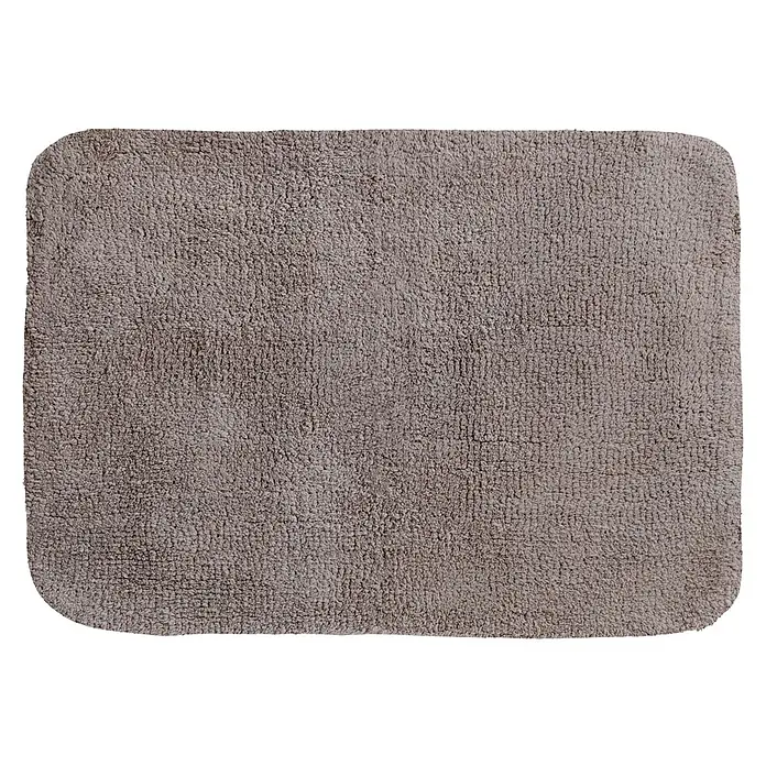 Spirella Alfombra de baño Campus - 70 x 50 cm, Materiales naturales, Taupe - Alfombra de baño gris y suave con esquinas redondeadas. Mejora el confort del baño con un toque cálido y suave, añadiendo un acento delicado.