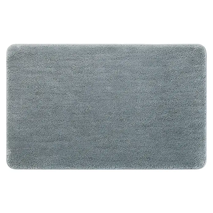 Spirella Alfombra de baño Rosario - 80 x 50 cm, Poliéster, Gris - Una alfombrilla de baño rectangular, suave y gris con esquinas redondeadas. Ideal para baños.