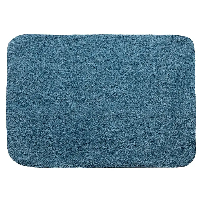 Spirella Alfombra de baño Campus - 70 x 50 cm, Materiales naturales, Azul noche - Alfombra de baño suave, rectangular, azul grisáceo con esquinas redondeadas que ofrece comodidad y estilo.