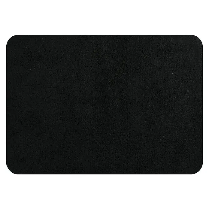 Spirella Alfombra de baño Campus - 70 x 50 cm, Materiales naturales, Negro - Primer plano de una placa negra texturizada, ideal como fondo o para mostrar la textura de un material.