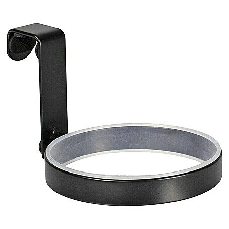 Soporte para secador de pelo (L x An x Al: 13 x 93 x 7 cm, Diámetro: 93 cm, Acero, Negro)